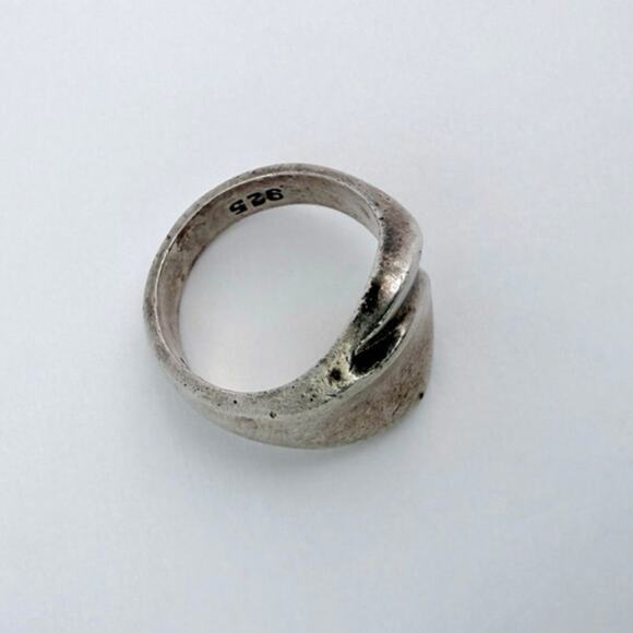 Vintage Post-1979 Mexican Sterling Silver Modernist Bypass Ring - Picture 1 of 8